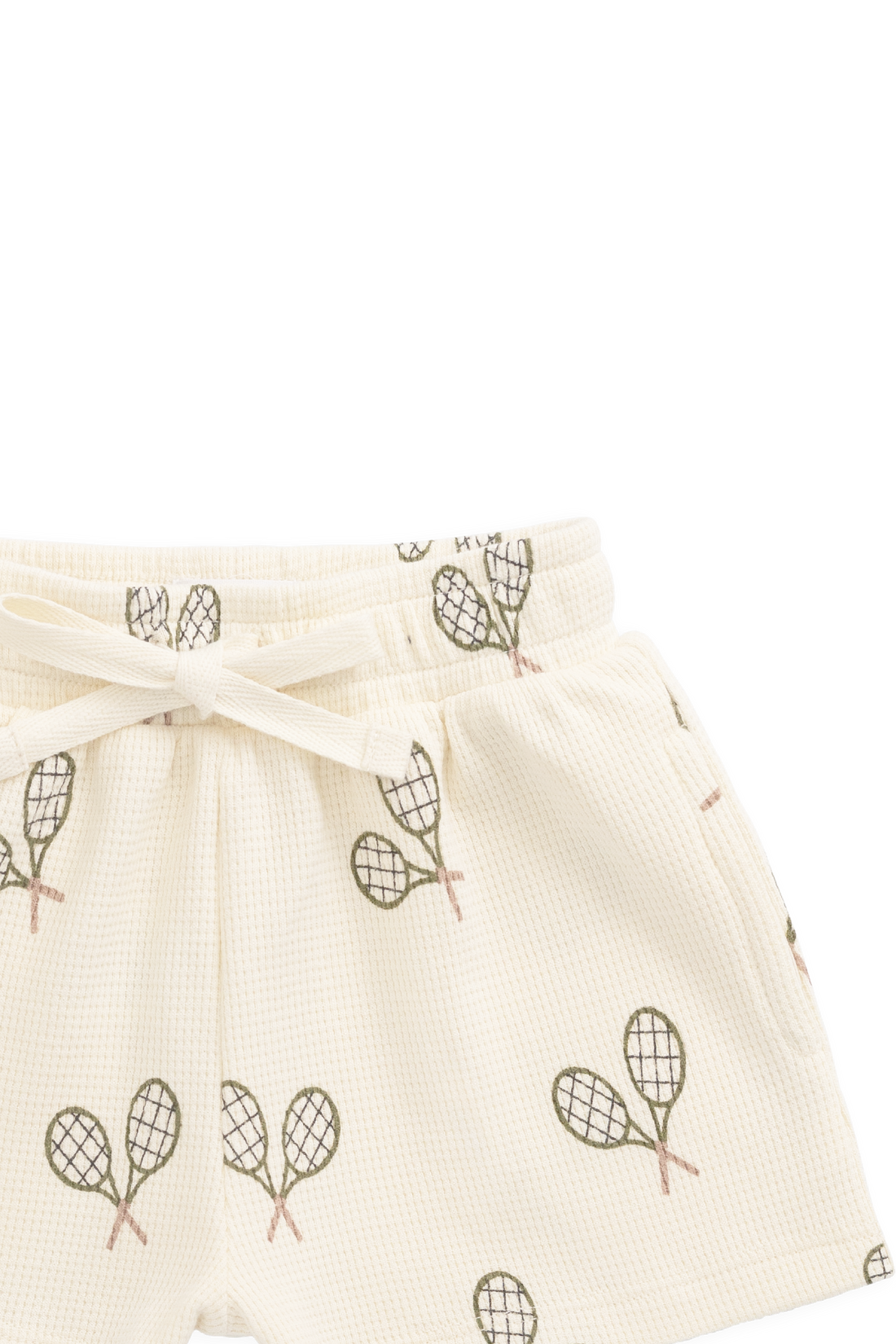 Organic Cotton Waffle Leith Short - Racquet Tofu Childrens Shorts from Jamie Kay USA