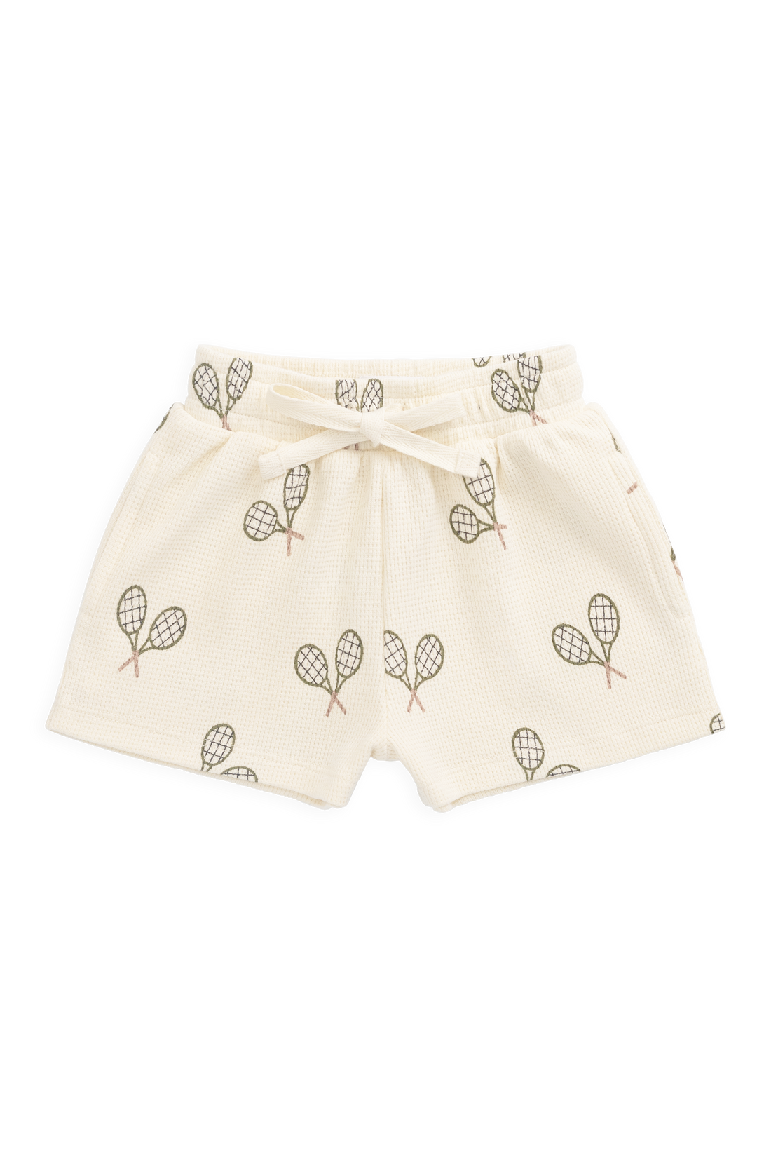 Organic Cotton Waffle Leith Short - Racquet Tofu Childrens Shorts from Jamie Kay USA