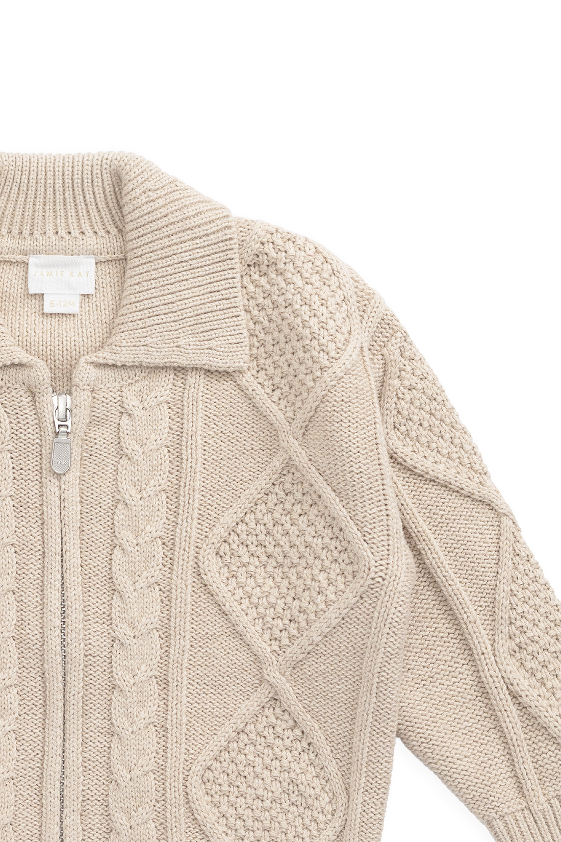 Simon Zip-Up Cardigan - Wheat Childrens Cardigan from Jamie Kay USA