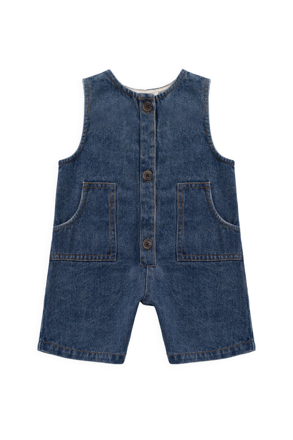 Sorrel Playsuit - Classic Wash Denim Childrens Playsuit from Jamie Kay USA