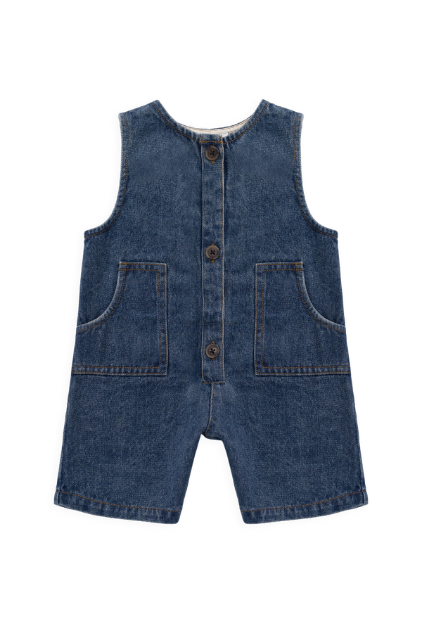 Sorrel Playsuit - Classic Wash Denim Childrens Playsuit from Jamie Kay USA