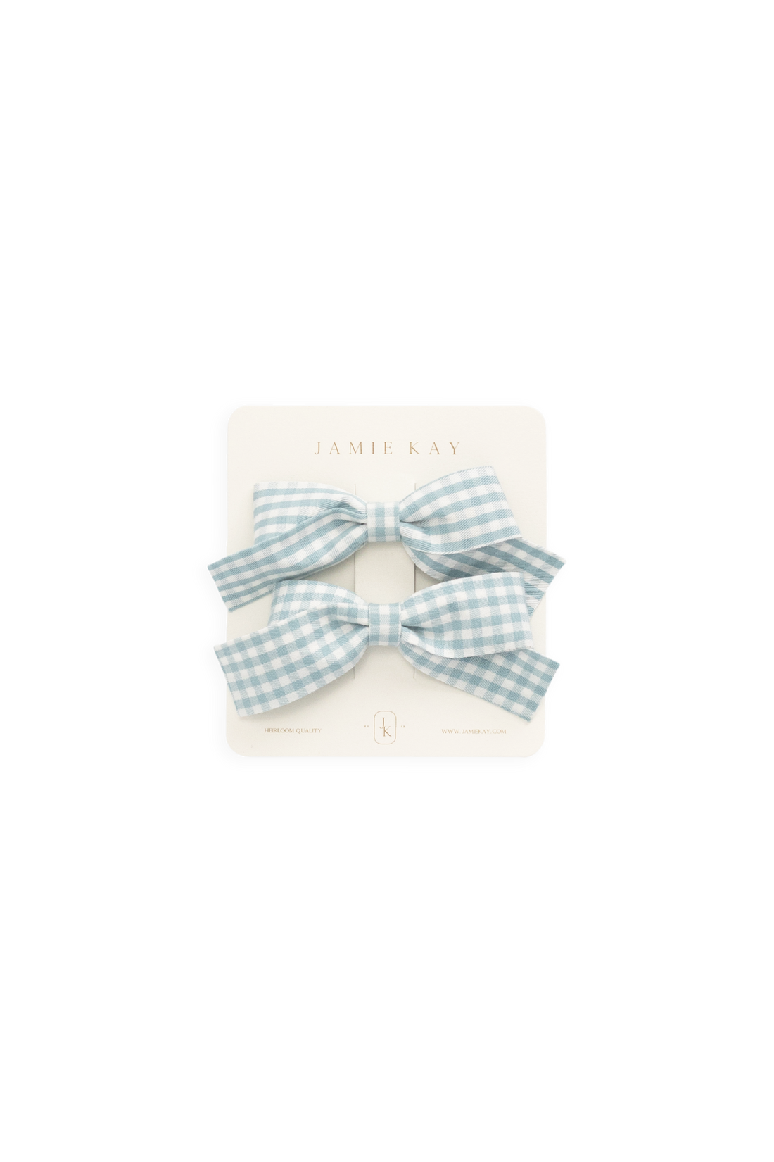 Wrenley Clip 2PK - Sky Gray Gingham Childrens Hair Accessories from Jamie Kay USA