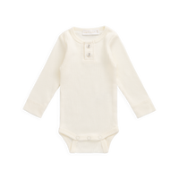 Organic Cotton Modal Long Sleeve Bodysuit - Milk Childrens Bodysuit from Jamie Kay USA