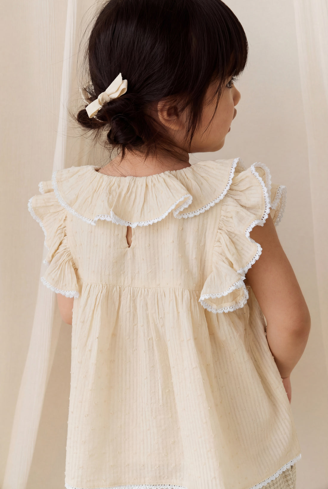 Organic Cotton Banks Blouse-Parchment Childrens Top from Jamie Kay USA