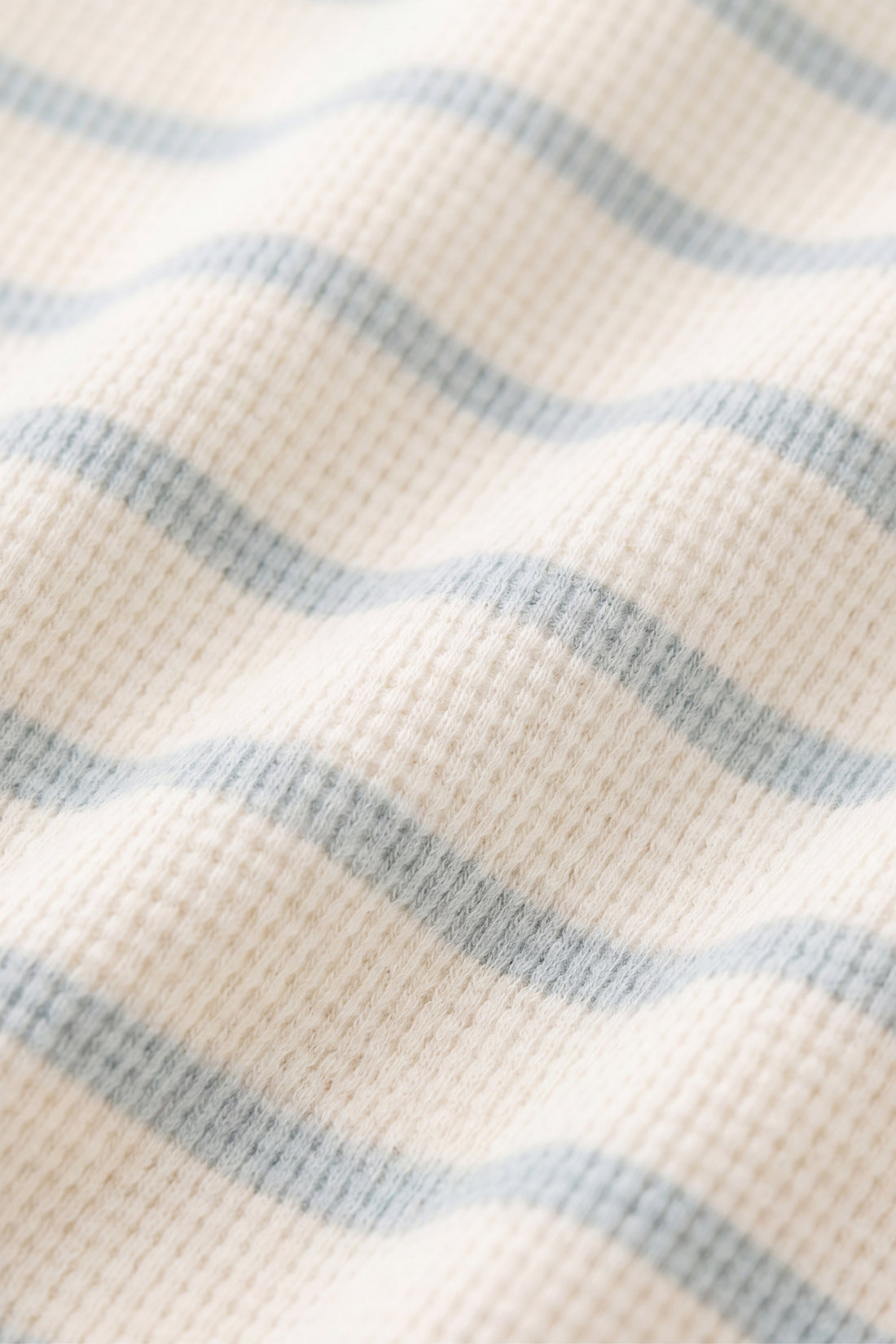 Organic Cotton Waffle Leith Tee - James Stripe Reef/Cloud Childrens Top from Jamie Kay USA
