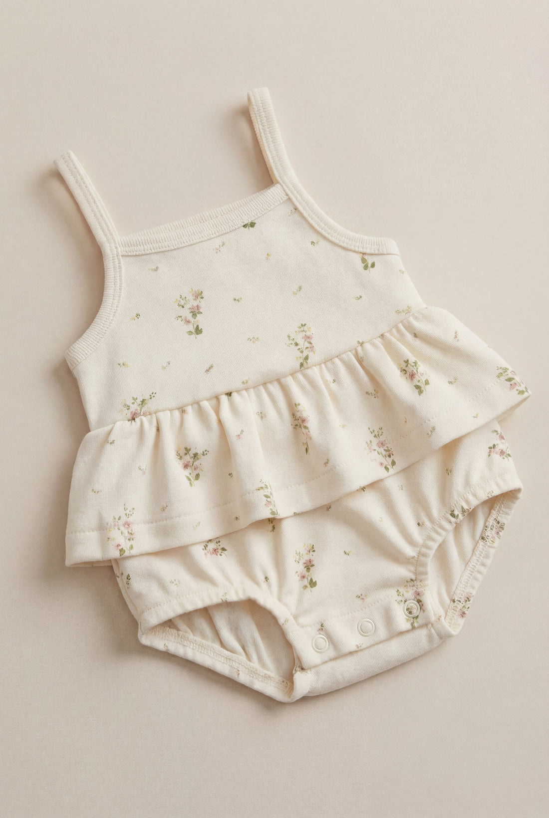 Organic Cotton Astra Playsuit - Josepha Egret Small Childrens Playsuit from Jamie Kay USA