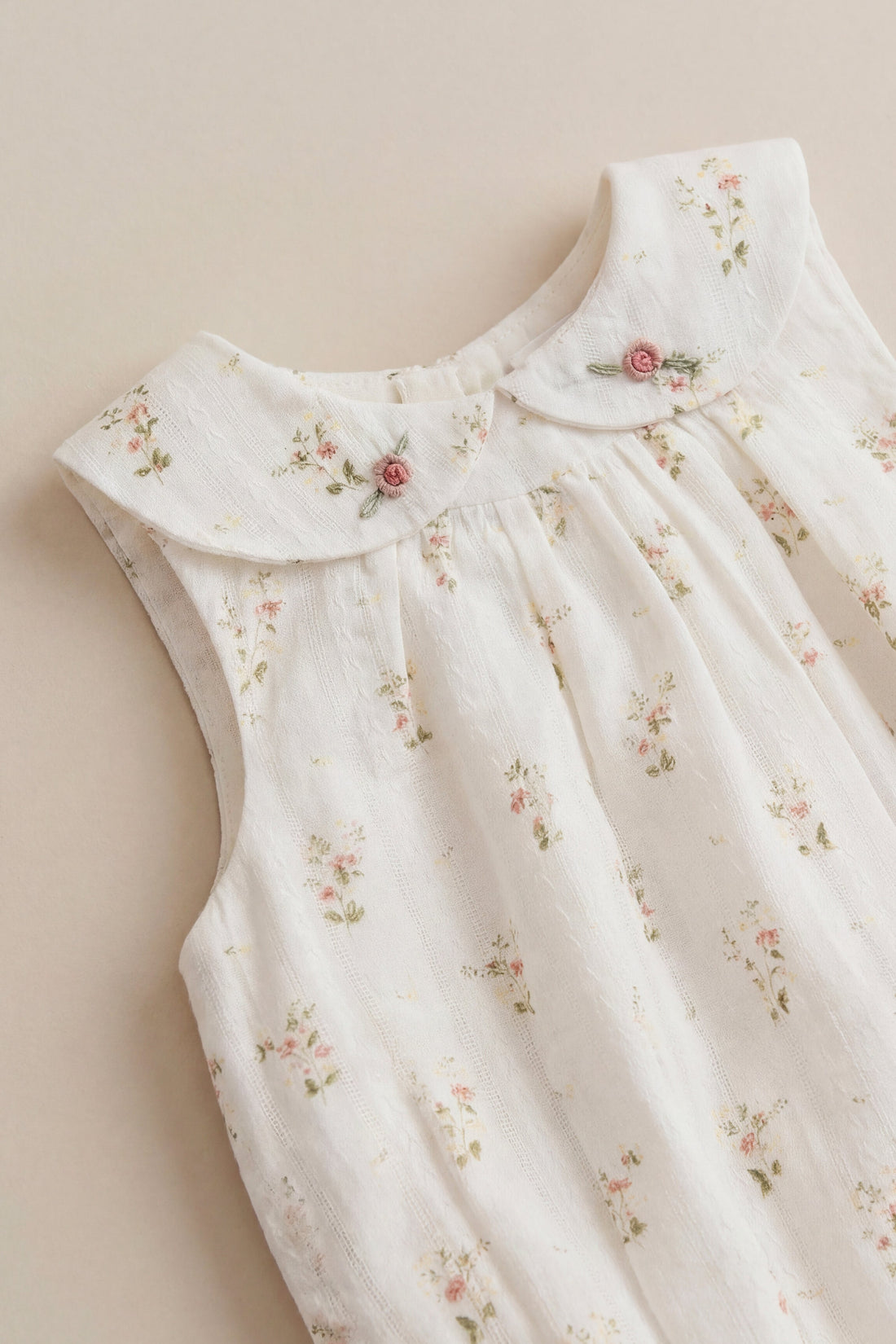 Organic Cotton Brynlee Playsuit - Josepha Egret Childrens Playsuit from Jamie Kay USA