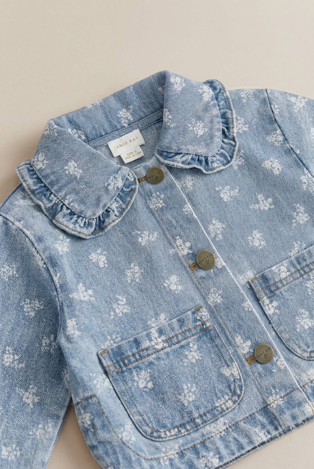 Malani Jacket - Tully Floral Denim Childrens Jacket from Jamie Kay USA