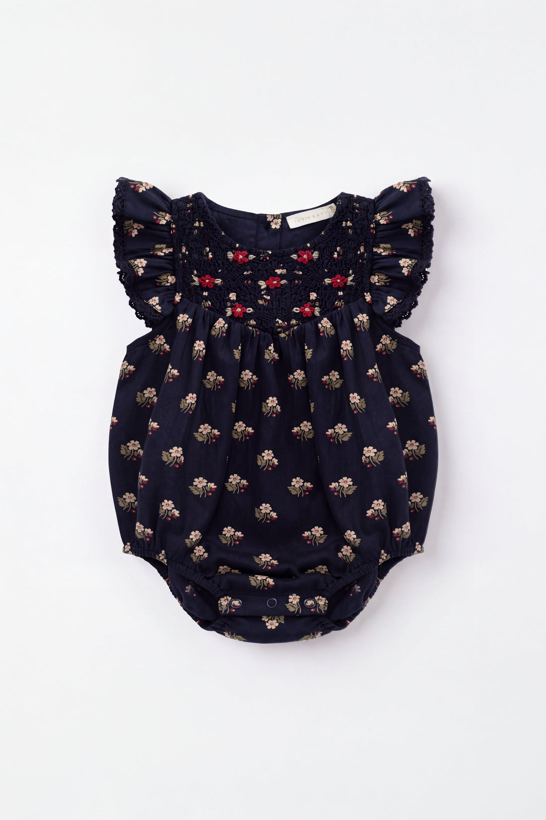Organic Cotton Wanda Playsuit - Elsa Navy Childrens Playsuit from Jamie Kay USA