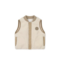 Jody Sherpa Vest - Natural/Cashew Childrens Vest from Jamie Kay USA