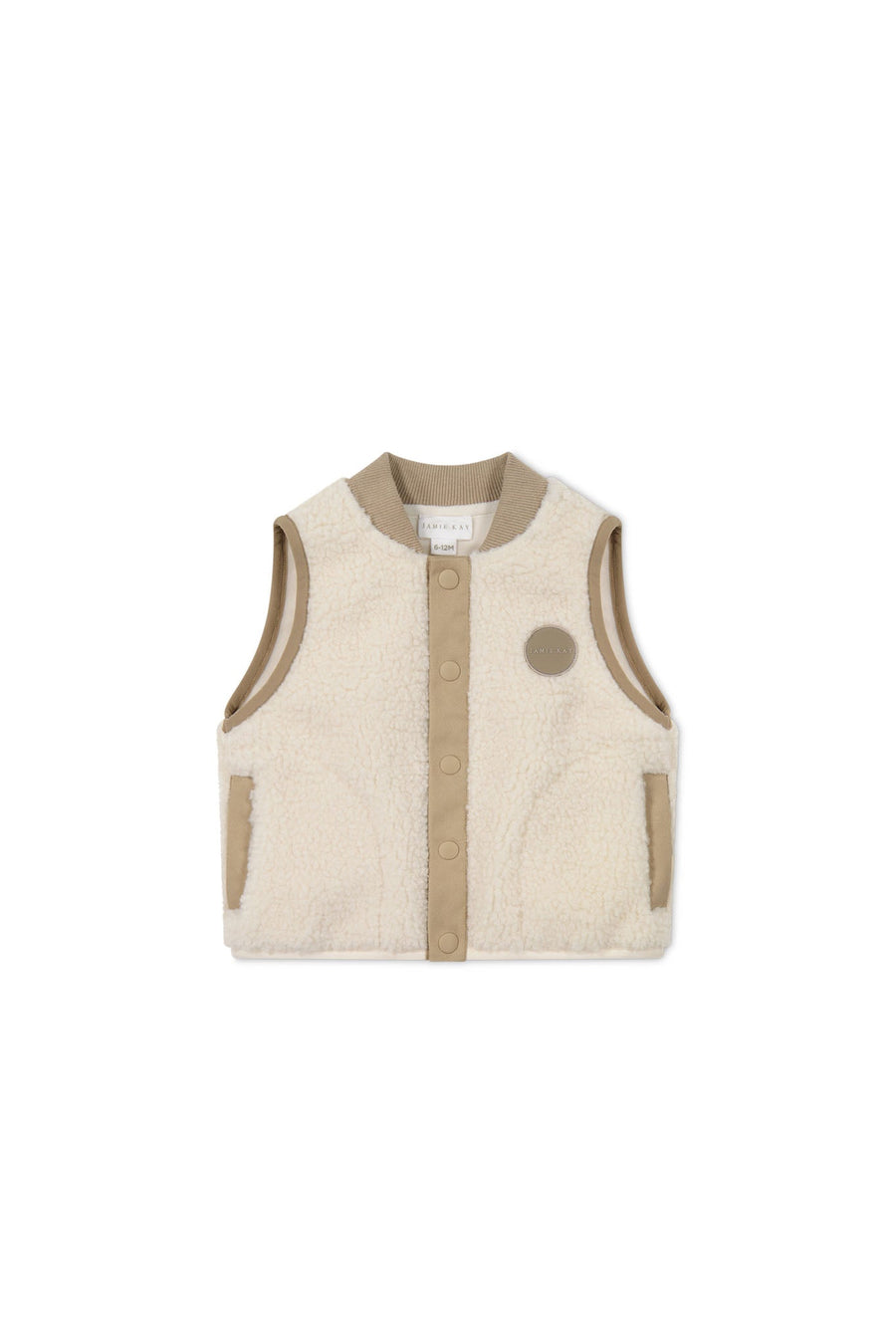 Jody Sherpa Vest - Natural/Cashew Childrens Vest from Jamie Kay USA