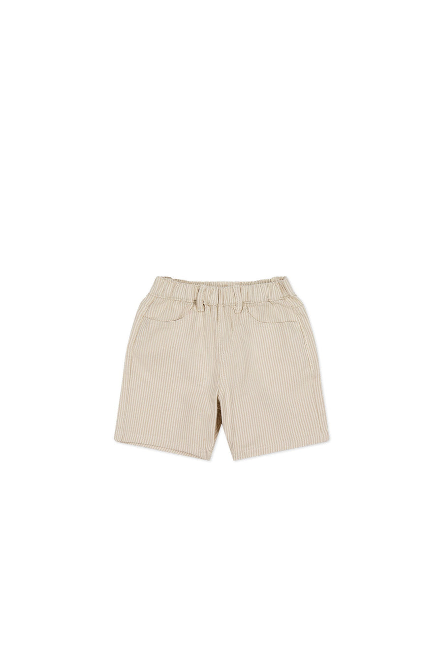 Kingsley Short - Fine Stripe Biscuit/Cloud Childrens Short from Jamie Kay USA