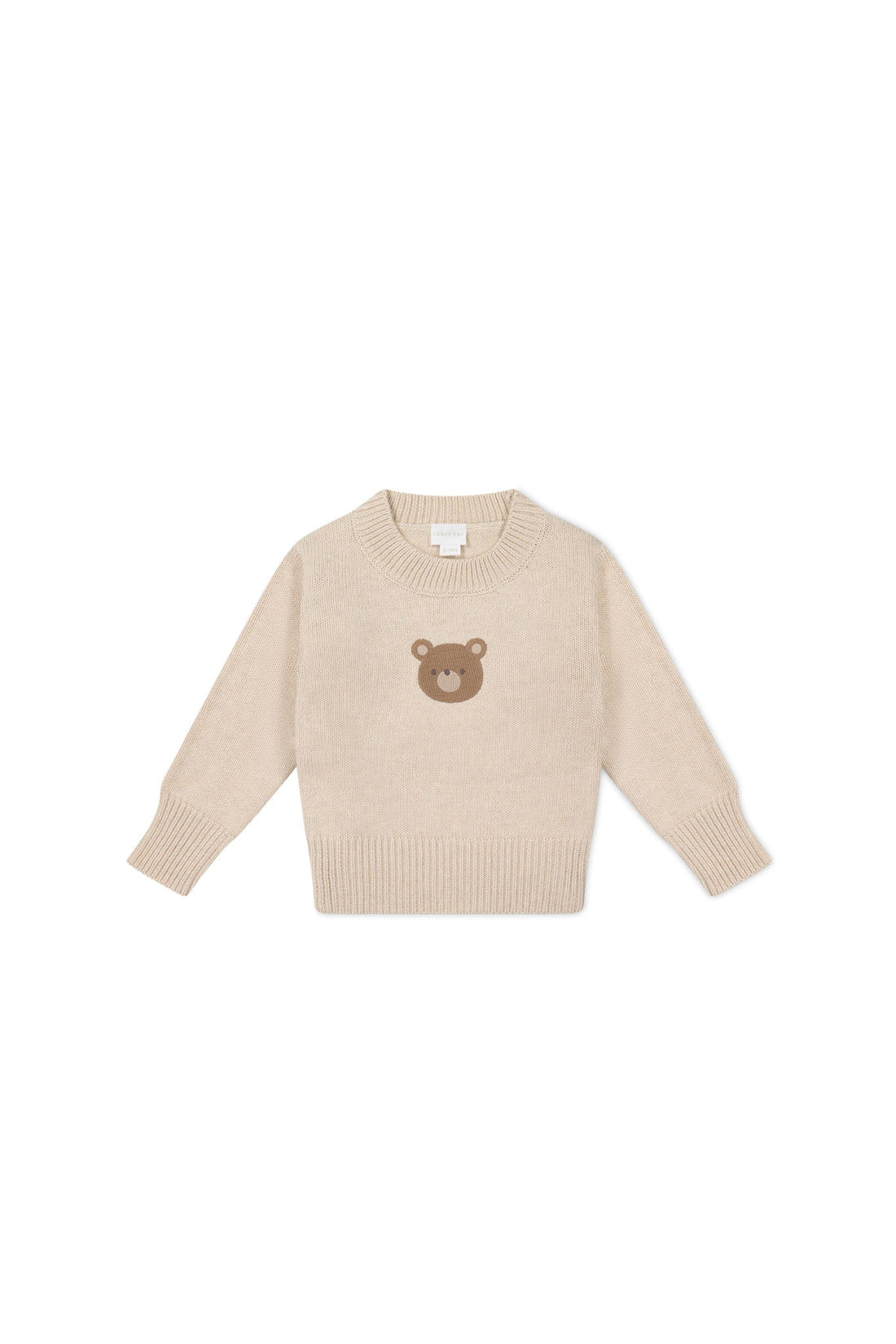 Leon Jumper - Oatmeal Marle Jacquard Bobbie Bear Childrens Jumper from Jamie Kay USA