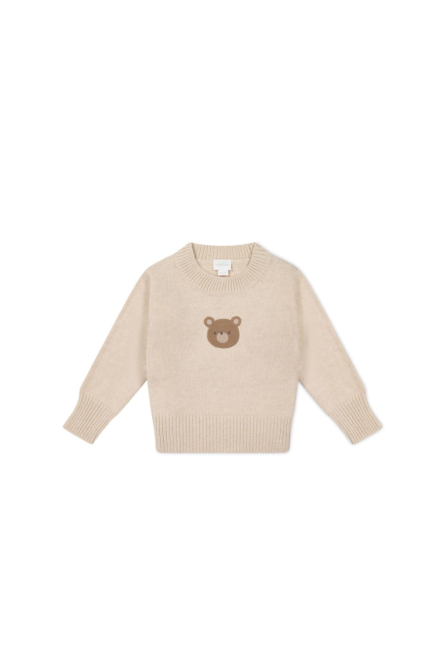 Leon Jumper - Oatmeal Marle Jacquard Bobbie Bear Childrens Jumper from Jamie Kay USA