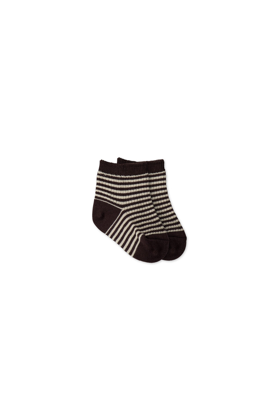 Narrow Stripe Crew Socks - Wolf/Soft Clay Childrens Sock from Jamie Kay USA