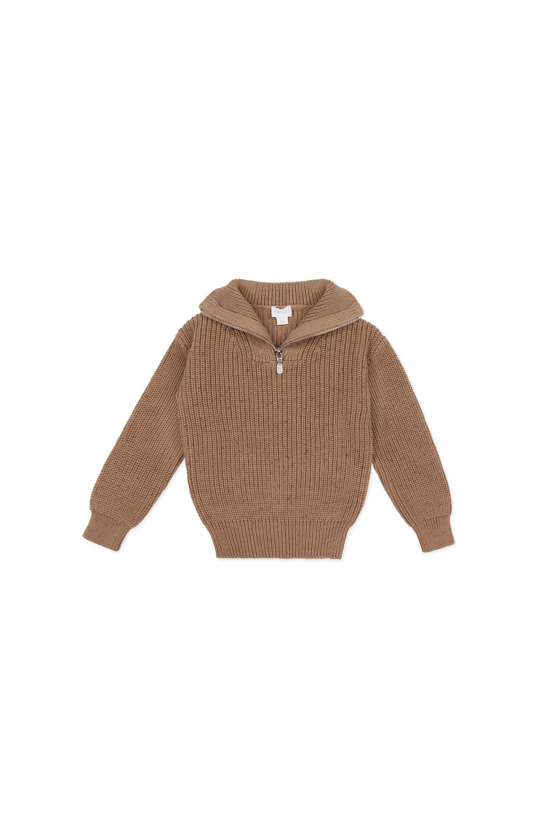 Nicholas Half Zip Jumper - Tiger Fleck Childrens Jumper from Jamie Kay USA