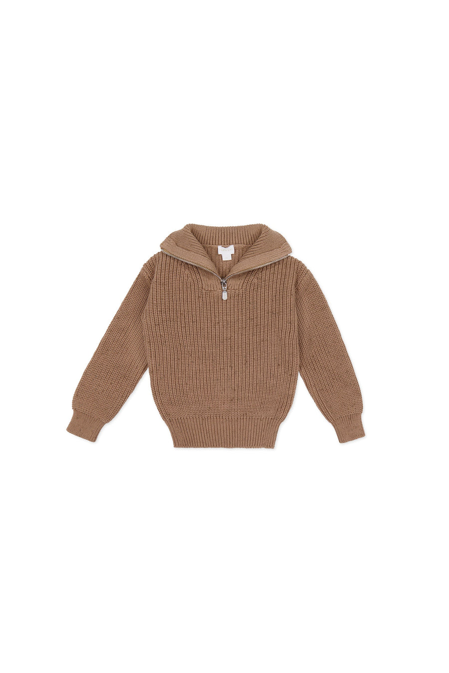 Nicholas Half Zip Jumper - Tiger Fleck Childrens Jumper from Jamie Kay USA