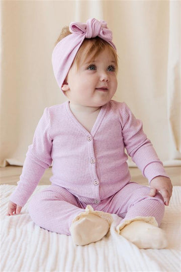 Organic Cotton Modal Cardigan - Orchid Marle Childrens Cardigan from Jamie Kay USA