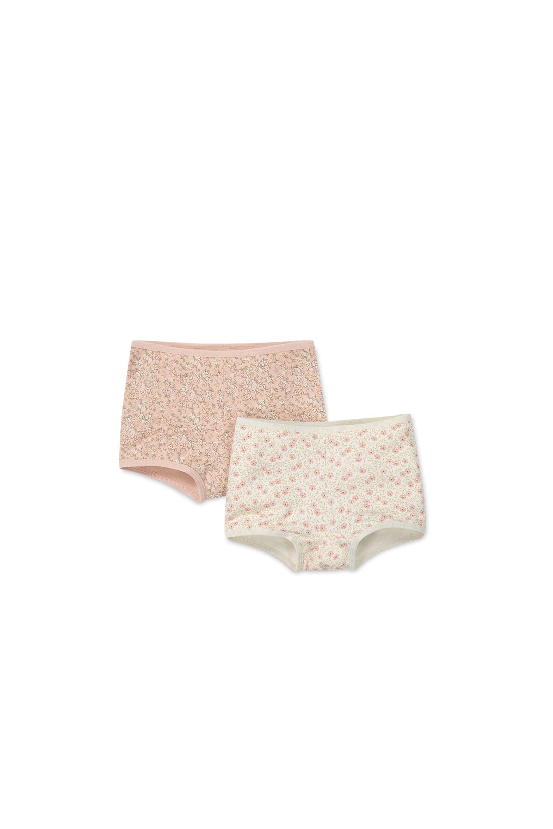 Organic Cotton 2PK Girls Shortie - Amber Rose/Emmy Egret Childrens Underwear from Jamie Kay USA