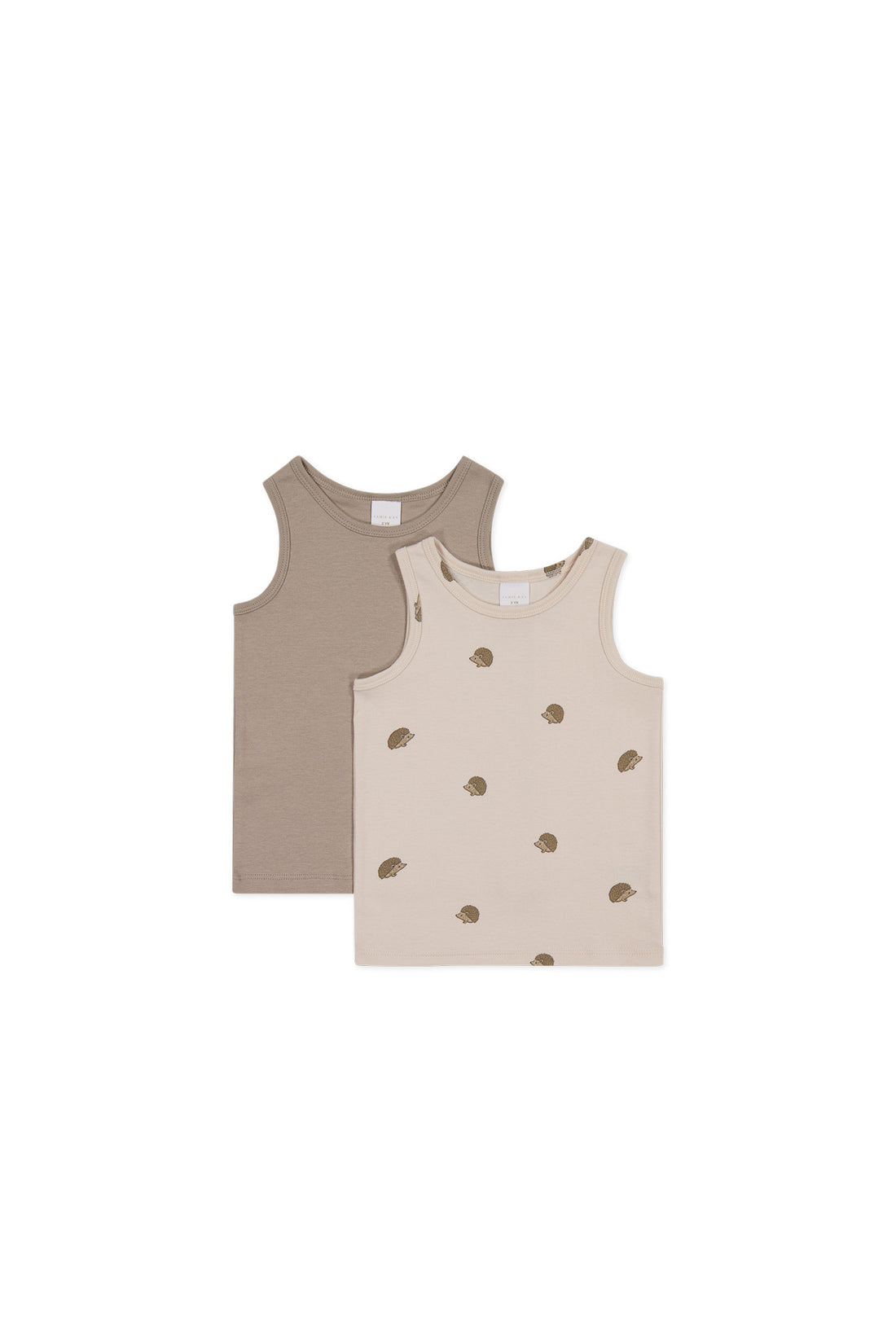 Organic Cotton 2PK Tank Top - Mouse/Henry Hedgehog Shell Childrens Underwear from Jamie Kay USA