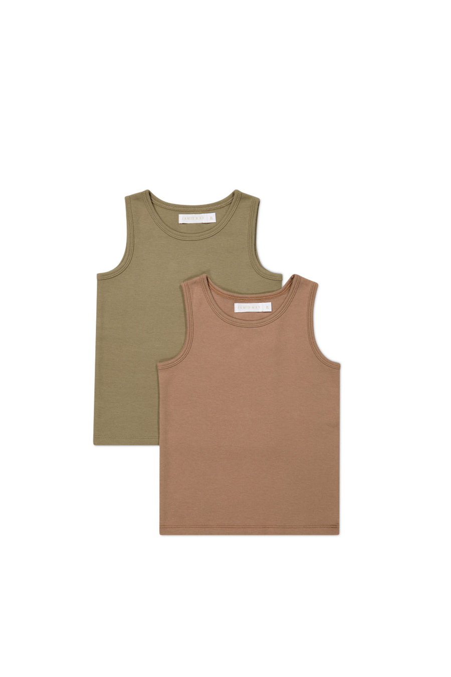 Organic Cotton 2pk Tank Top - Spiced/Oak Childrens Underwear from Jamie Kay USA