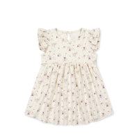 Organic Cotton Ada Dress - Sweet William Floral Natural Childrens Dress from Jamie Kay USA