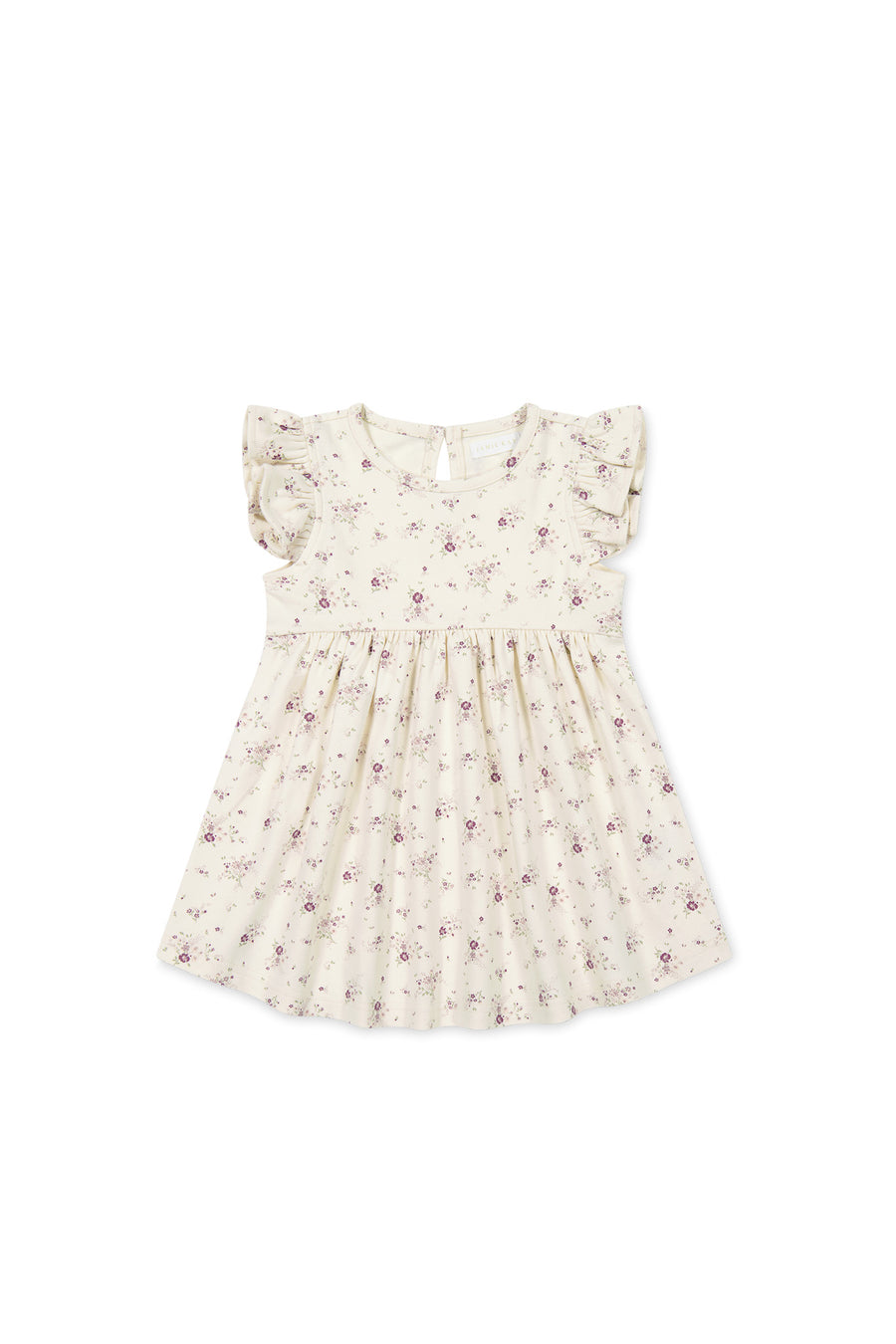 Organic Cotton Ada Dress - Sweet William Floral Natural Childrens Dress from Jamie Kay USA