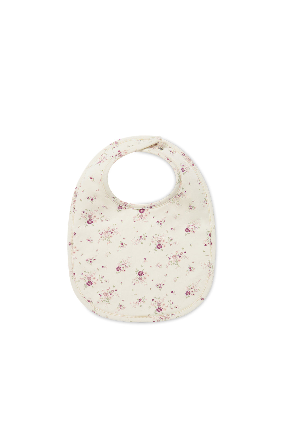 Organic Cotton Bib - Sweet William Floral Natural Childrens Bib from Jamie Kay USA