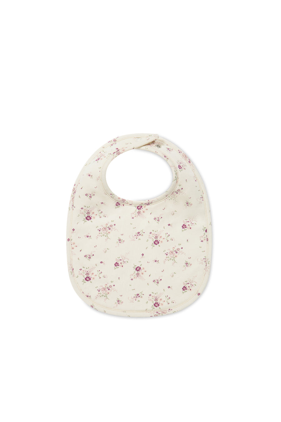 Organic Cotton Bib - Sweet William Floral Natural Childrens Bib from Jamie Kay USA