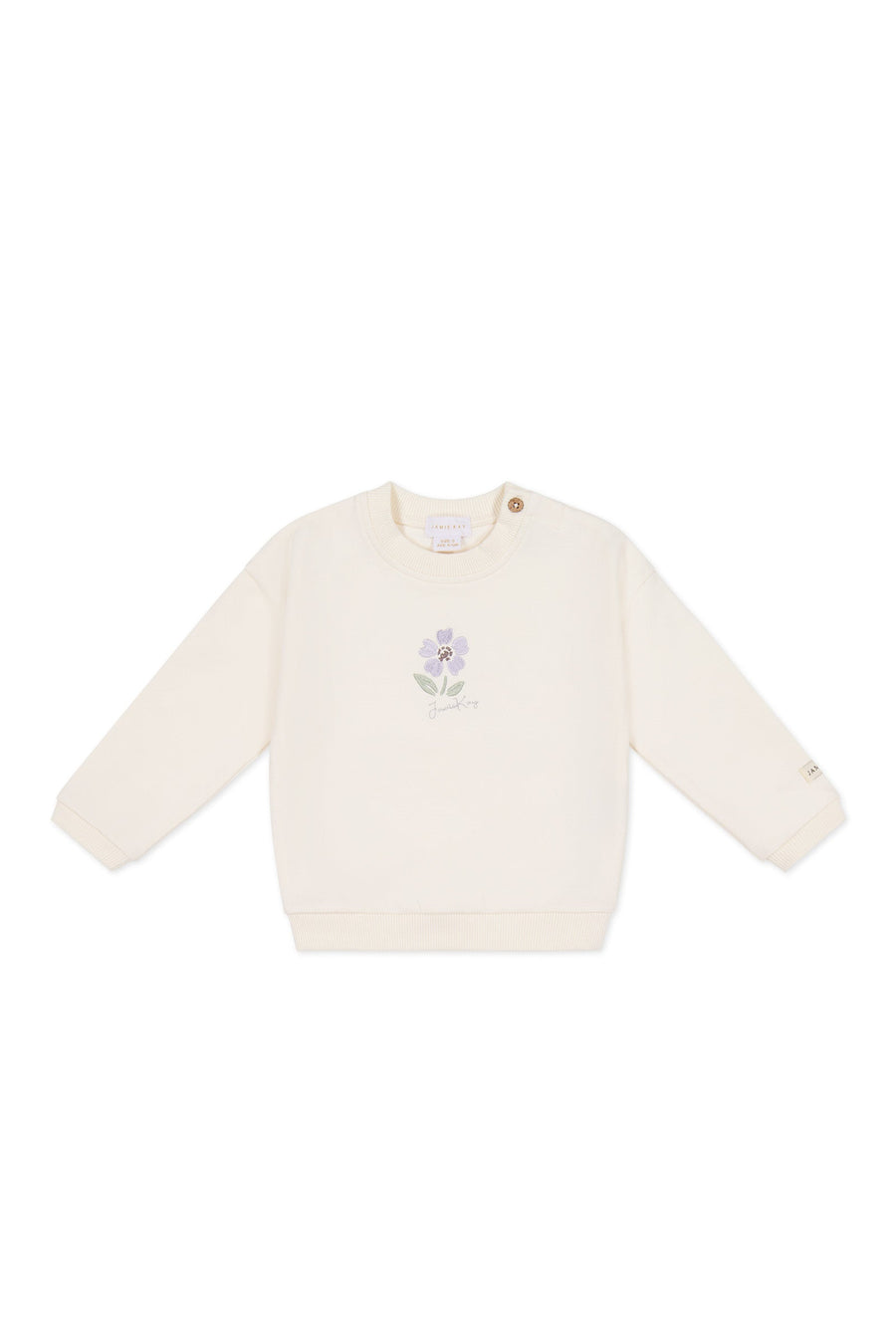 Organic Cotton Bobbie Sweatshirt - Parchment Lola Childrens Top from Jamie Kay USA