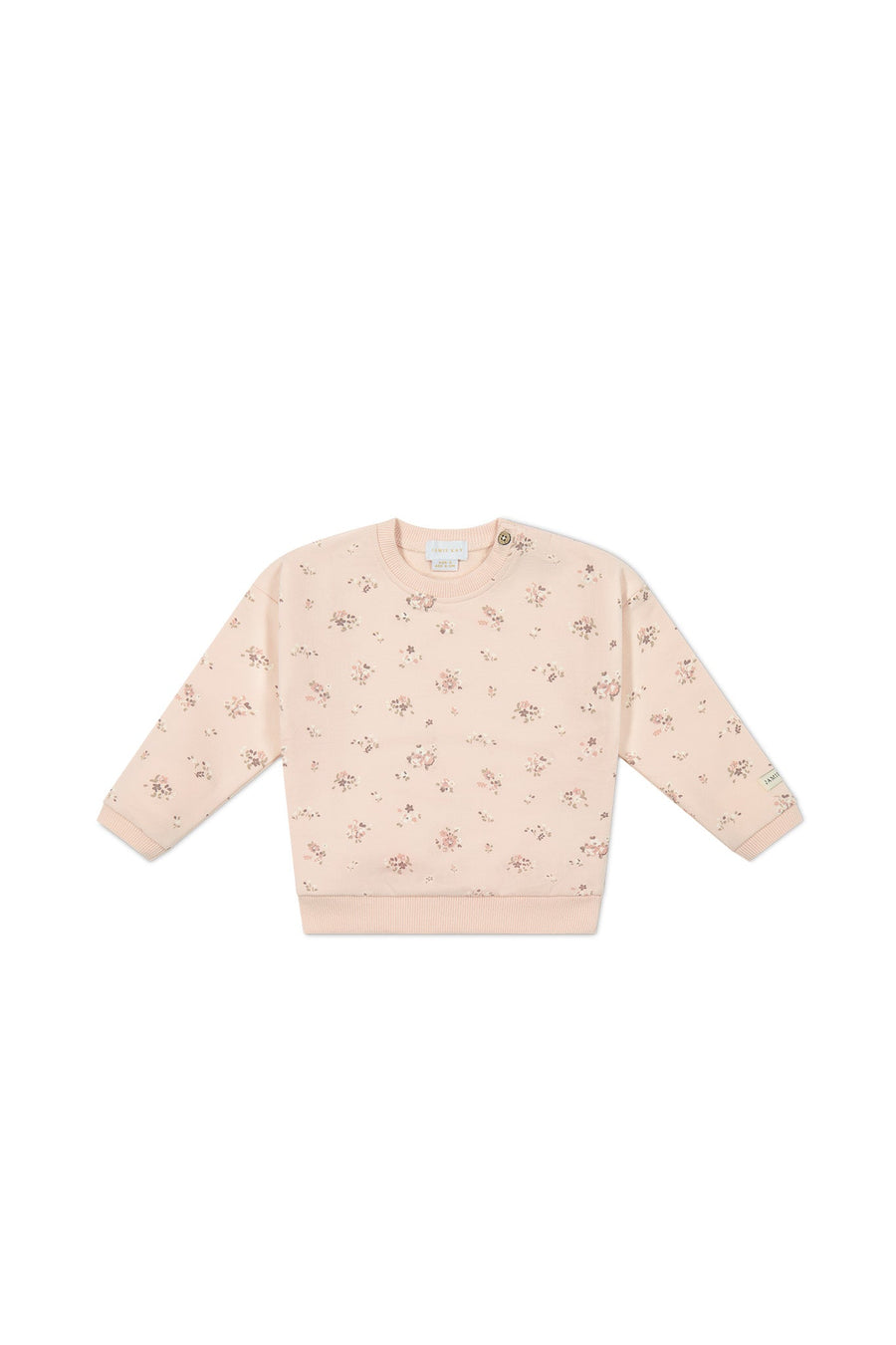 Organic Cotton Bobbie Sweatshirt - Petite Fleur Soft Peony Childrens Top from Jamie Kay USA