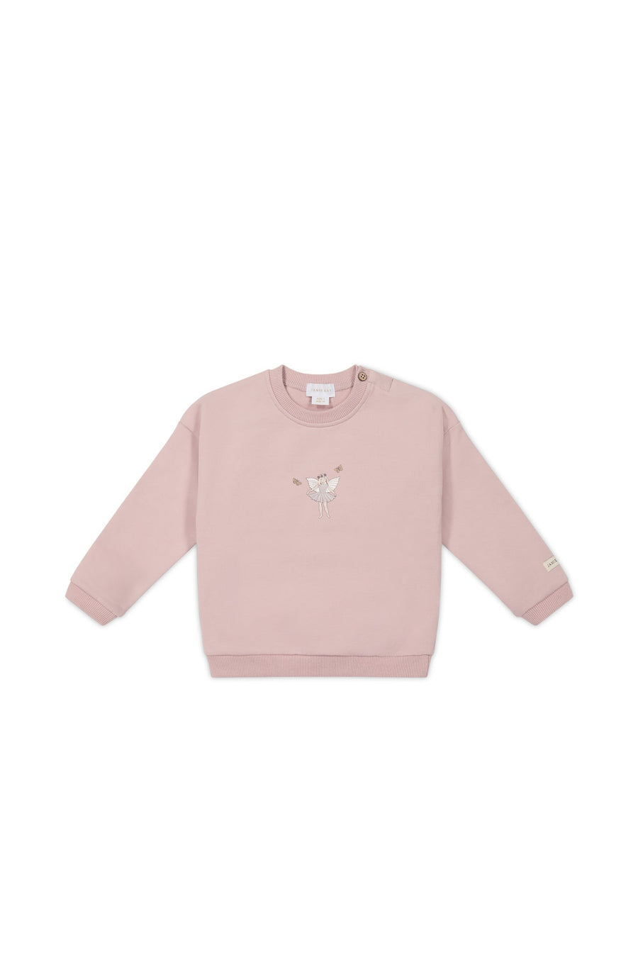 Organic Cotton Bobbie Sweatshirt - Shell Pink Fairy Childrens Top from Jamie Kay USA