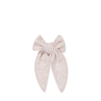 Organic Cotton Bow - Addie Lilac Childrens Hair Bow from Jamie Kay USA