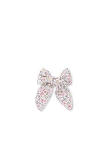 Organic Cotton Bow - Fifi Mini Slightly Pink Childrens Hair Bow from Jamie Kay USA