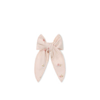 Organic Cotton Bow - Meredith Morganite Childrens Hair Bow from Jamie Kay USA