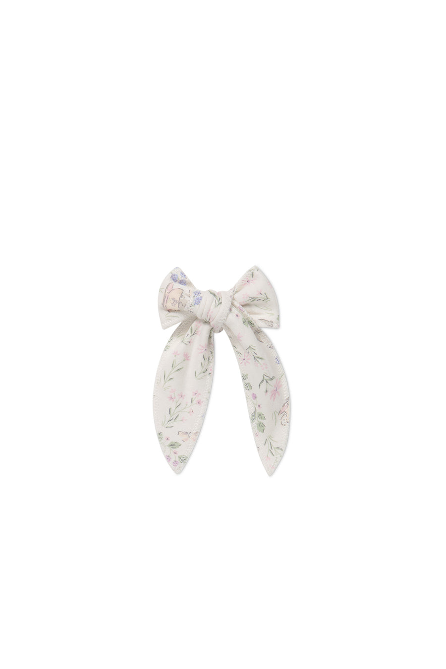 Organic Cotton Bow - Moons Garden Lavender Childrens Hair Bow from Jamie Kay USA