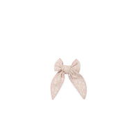 Organic Cotton Bow - Rosalie Field Rose Childrens Hair Bow from Jamie Kay USA