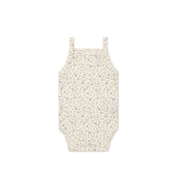 Organic Cotton Bridget Singlet Bodysuit - Dainty Egret Blues Childrens Bodysuit from Jamie Kay USA