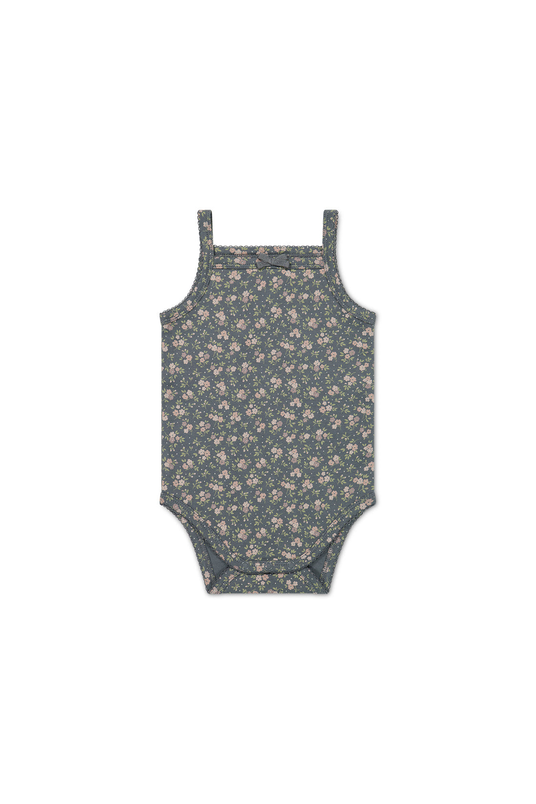 Organic Cotton Bridget Singlet Bodysuit - Rosalie Floral Lava Childrens Singlet Bodysuit from Jamie Kay USA