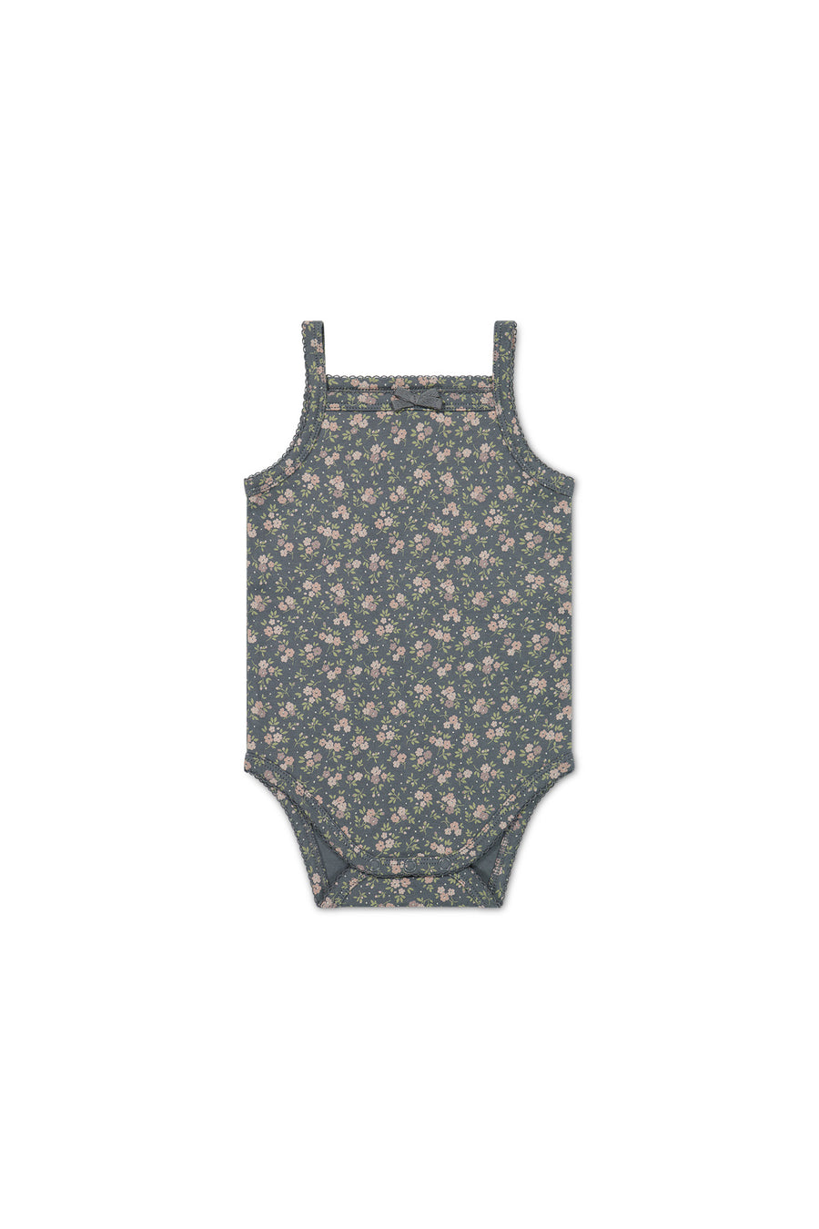 Organic Cotton Bridget Singlet Bodysuit - Rosalie Floral Lava Childrens Singlet Bodysuit from Jamie Kay USA