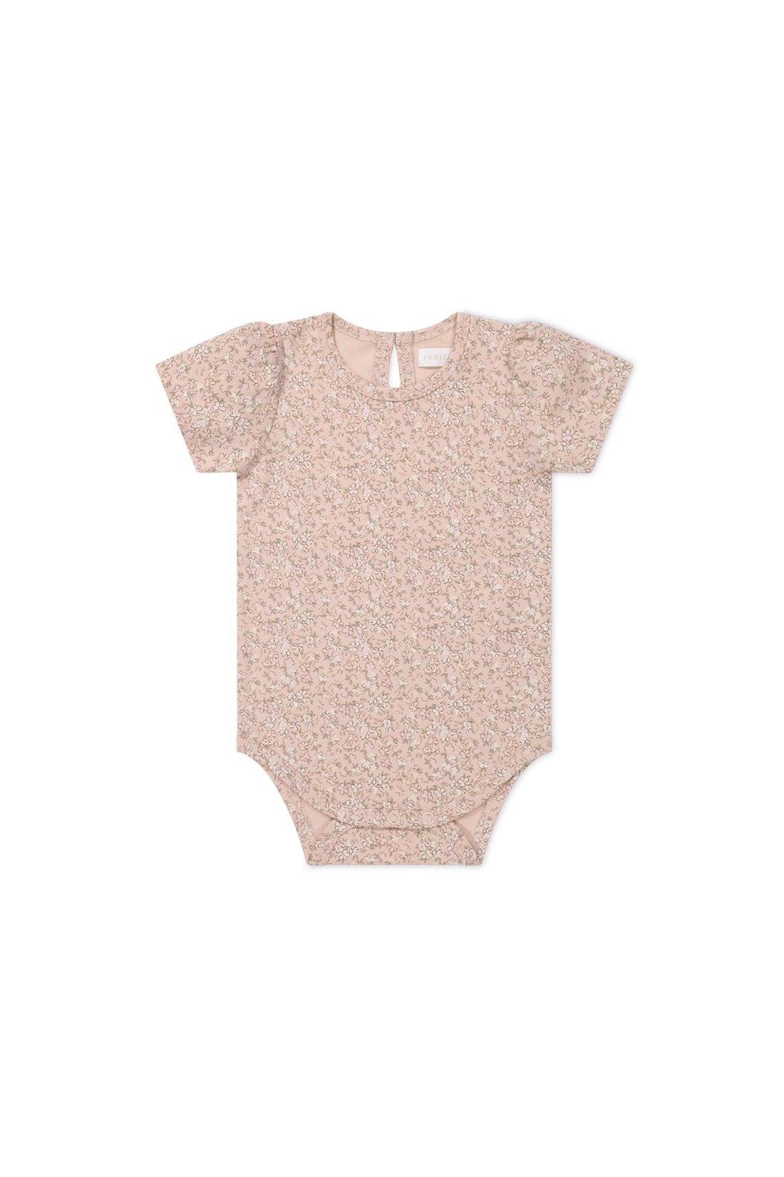 Organic Cotton Cap Sleeve Bodysuit - Amber Rose Childrens Bodysuit from Jamie Kay USA