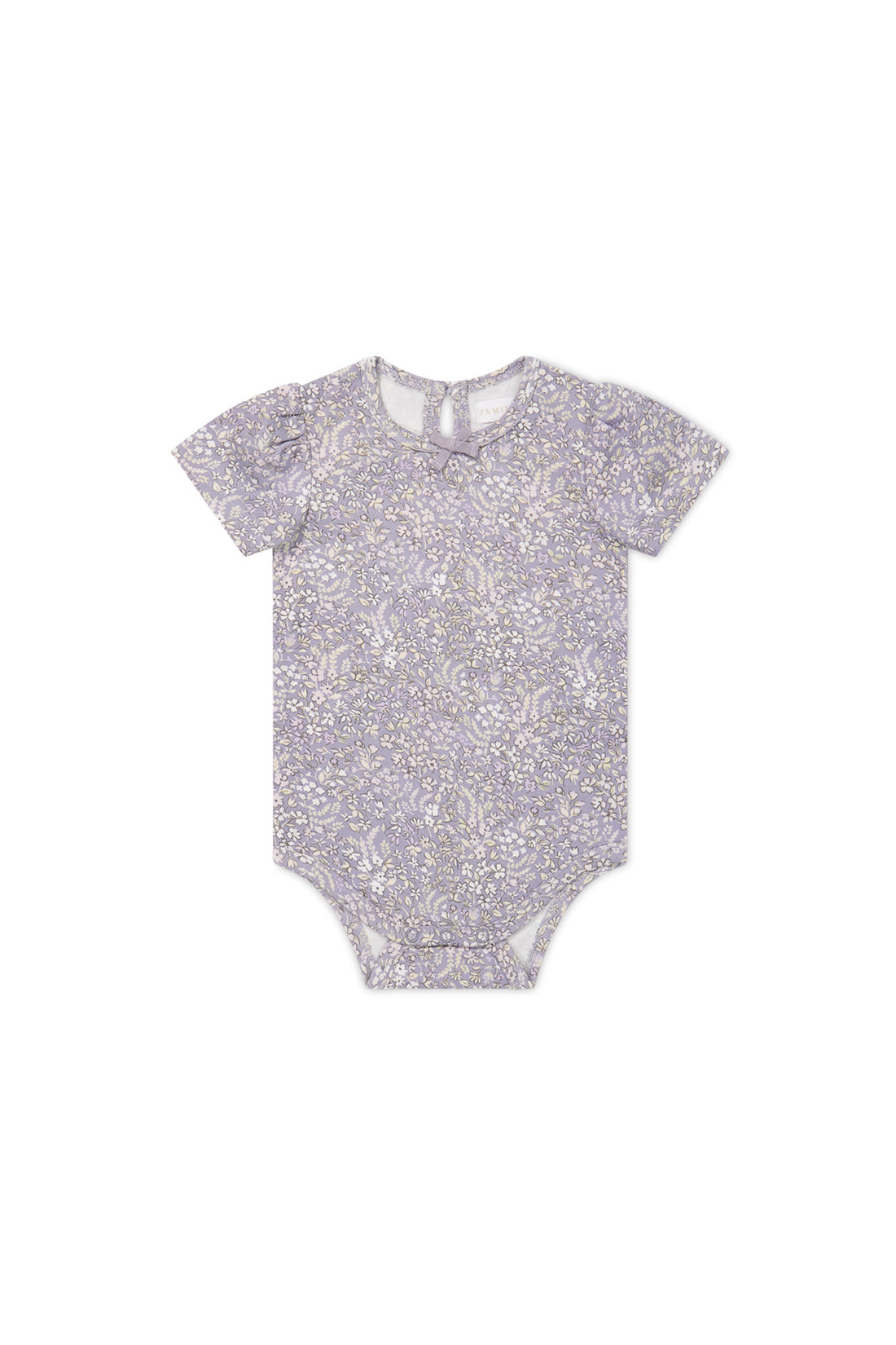 Organic Cotton Cap Sleeve Bodysuit - April Lilac Childrens Bodysuit from Jamie Kay USA