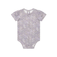 Organic Cotton Cap Sleeve Bodysuit - April Lilac Childrens Bodysuit from Jamie Kay USA