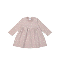 Organic Cotton Charlotte Dress - Simple Flowers Lilac Childrens Dress from Jamie Kay USA