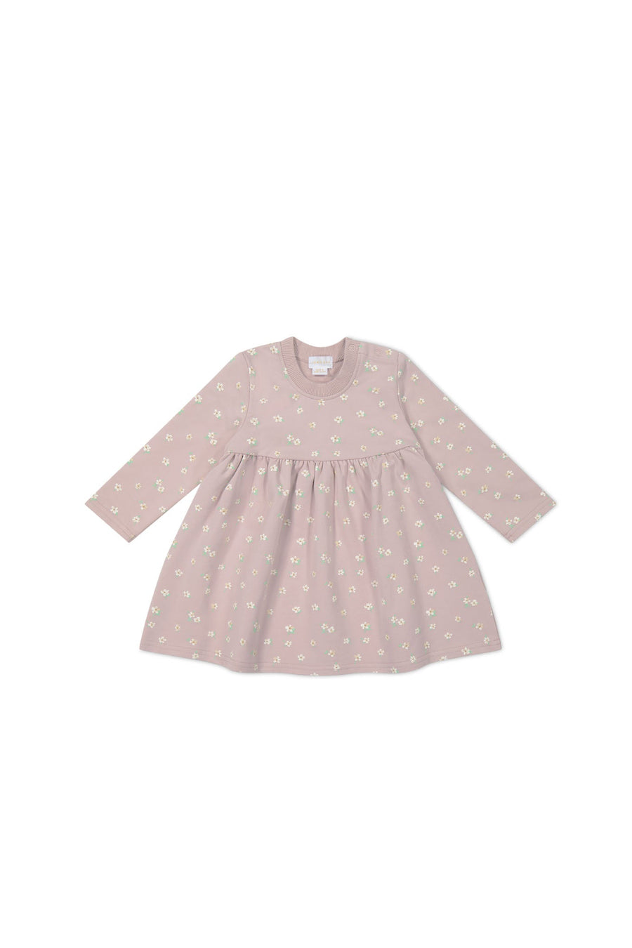 Organic Cotton Charlotte Dress - Simple Flowers Lilac Childrens Dress from Jamie Kay USA