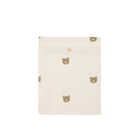 Organic Cotton Cot Sheet - Bobbie Bear Tofu Childrens Cot Sheet from Jamie Kay USA