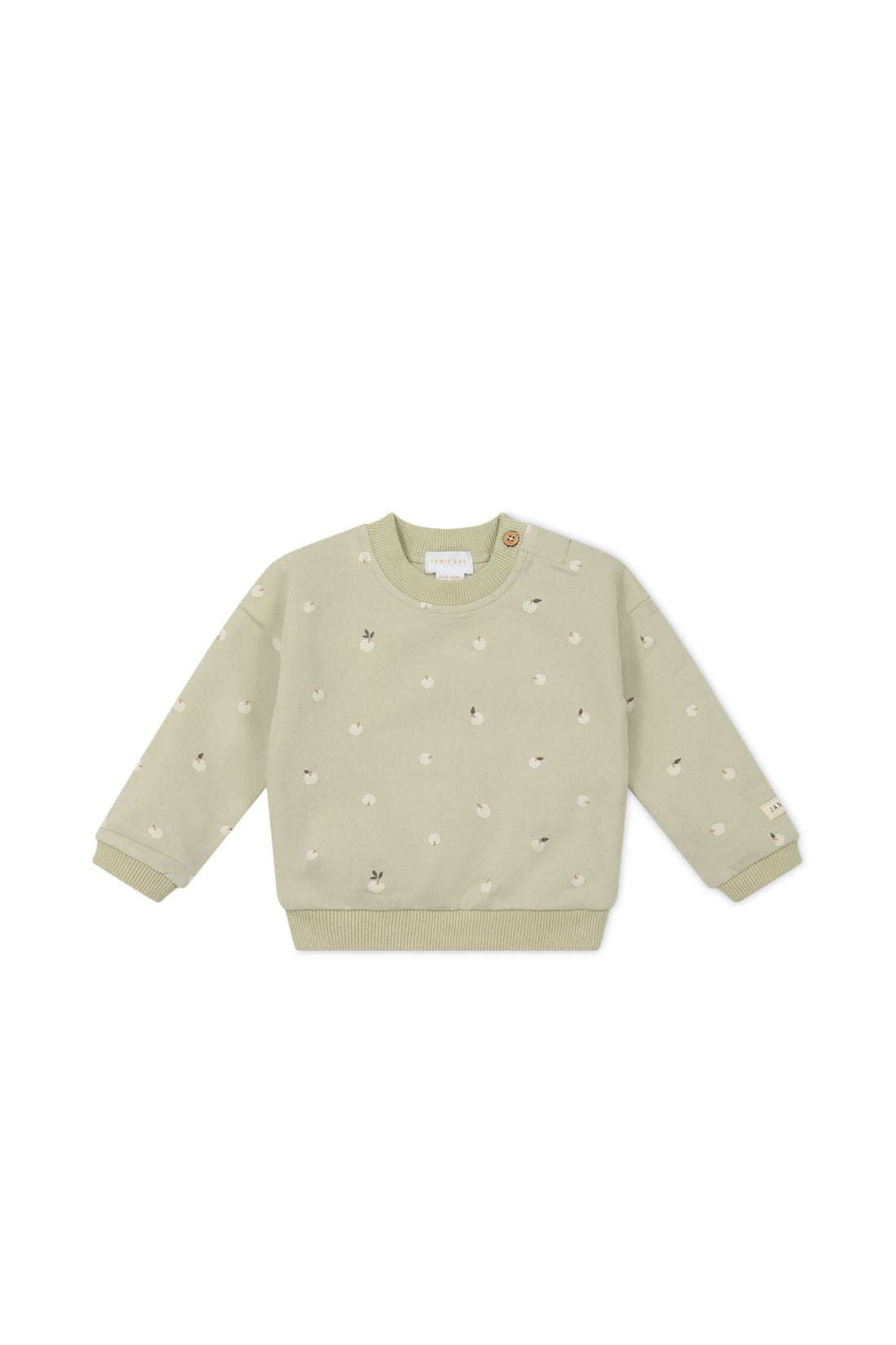 Organic Cotton Damien Sweatshirt - Fresh Apples Abbey Medium Childrens Sweatshirting from Jamie Kay USA