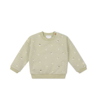 Organic Cotton Damien Sweatshirt - Fresh Apples Abbey Medium Childrens Sweatshirting from Jamie Kay USA