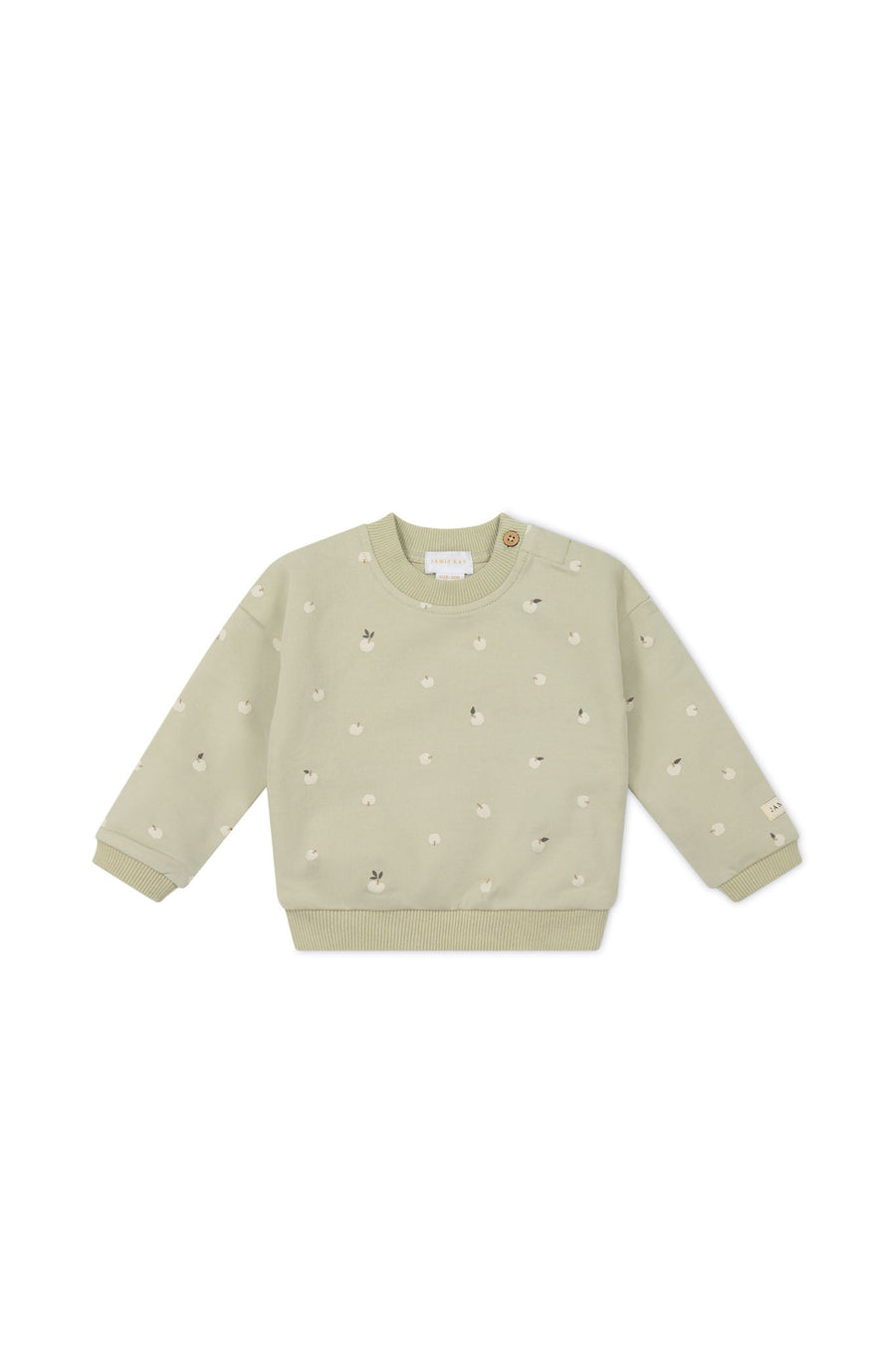 Organic Cotton Damien Sweatshirt - Fresh Apples Abbey Medium Childrens Sweatshirting from Jamie Kay USA