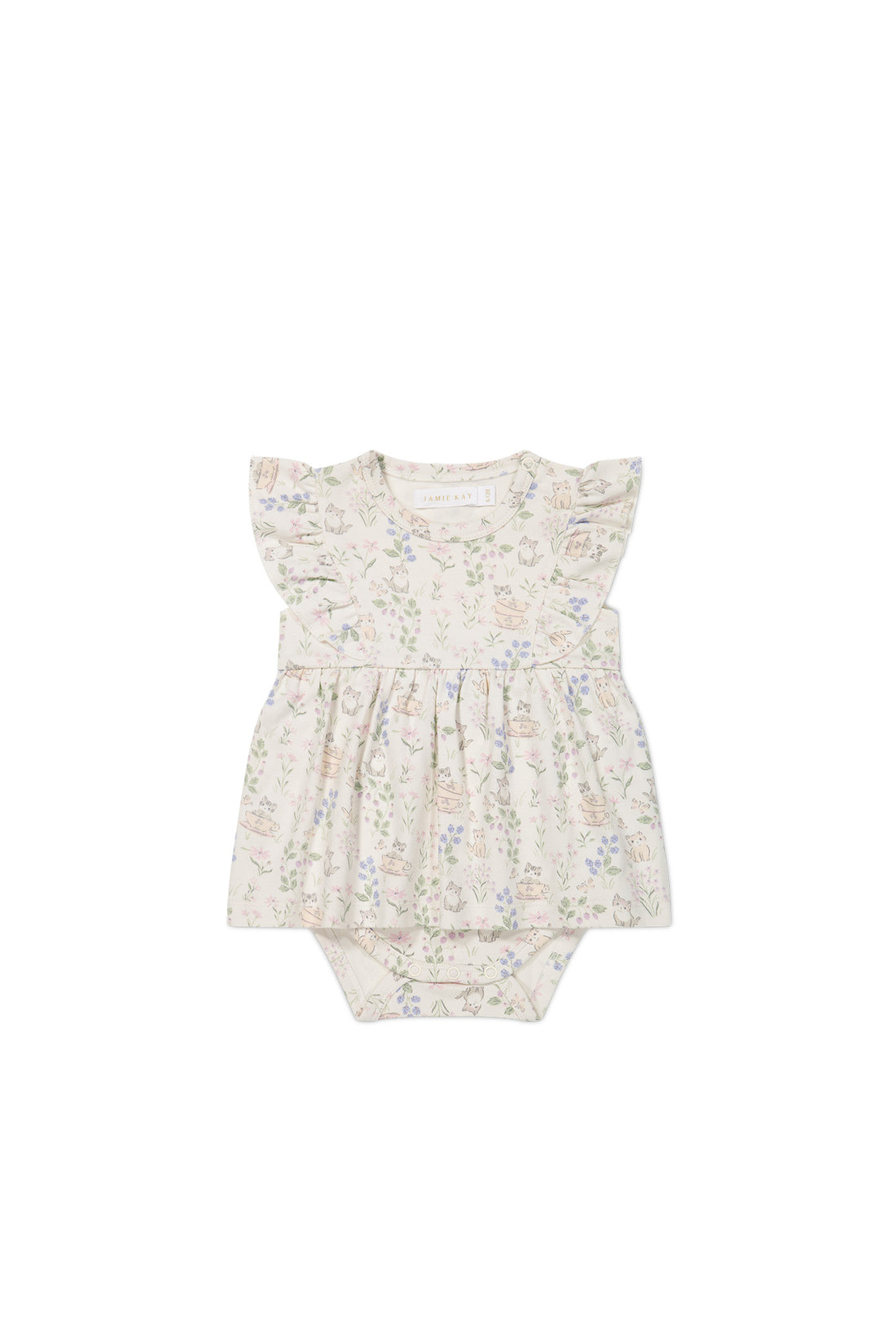 Organic Cotton Elianna Playsuit - Moons Garden Lavender Childrens Playsuit from Jamie Kay USA